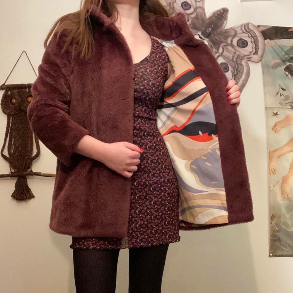 Faux Fur Vintage Purple Coat